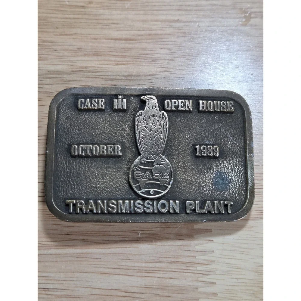 Vintage 1989 Case IH Transmission Plant Open House Belt Buckle Eagle USA CD Hit